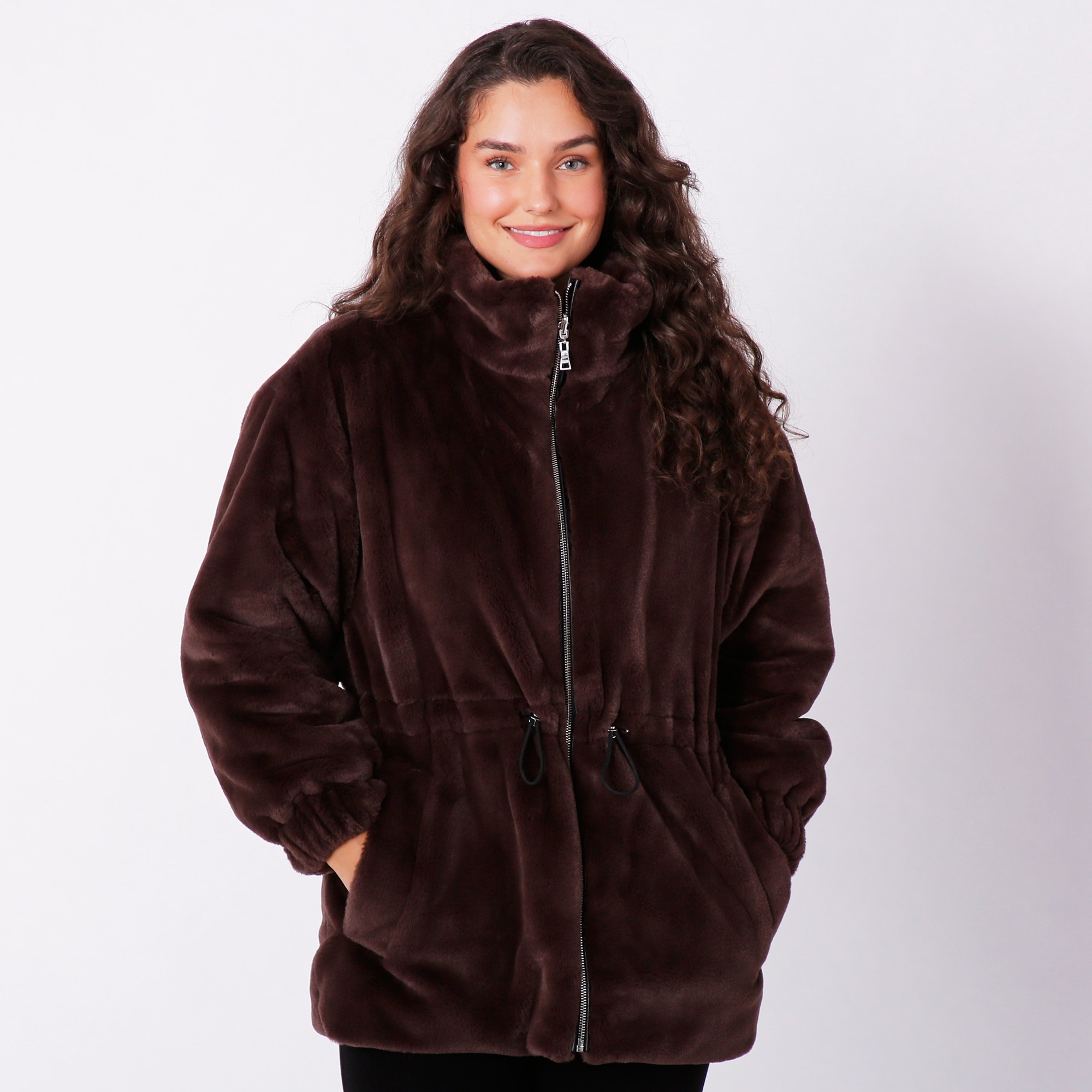 Nuage Ladies Quilted Faux Fur Reversible Jacket