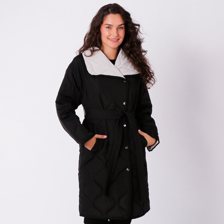 Image 238348_BLK.jpg, Product 238-348 / Price $59.33, Nuage Quilted Belted Trench Coat With Snap Closure from Nuage on TSC.ca's Fashion department
