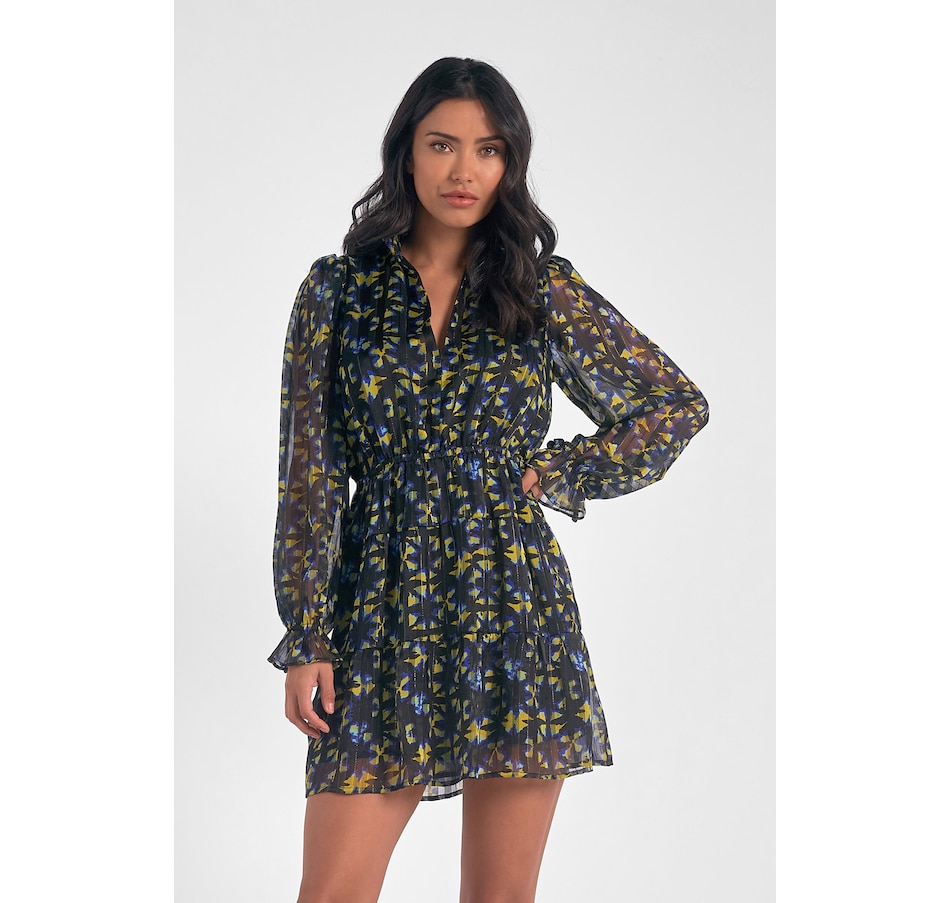 Clothing & Shoes - Dresses & Jumpsuits - Casual Dresses - Elan Printed Long  Sleeve Mini Dress - Online Shopping for Canadians