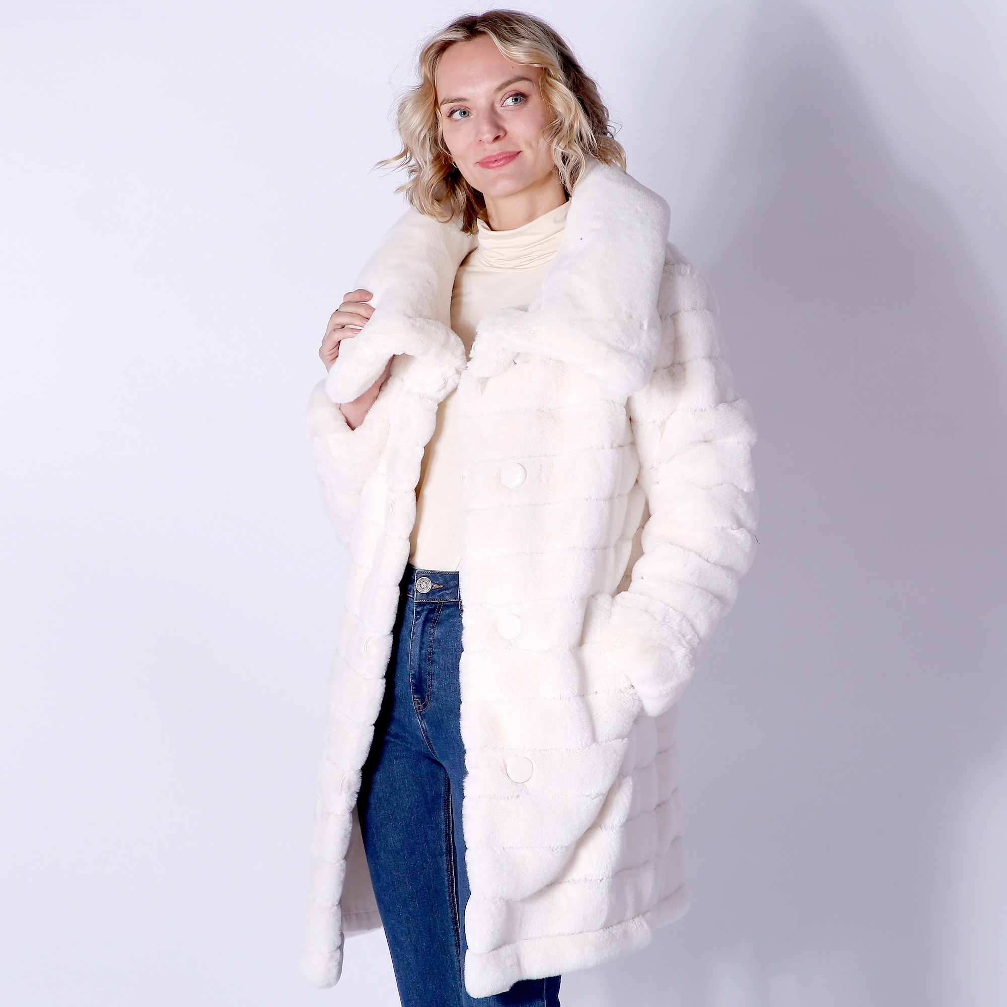 Nuage Ladies Reversible Faux Fur Coat