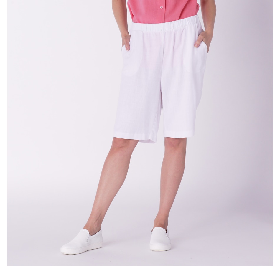 Image 238413_WHT.jpg, Product 238-413 / Price $14.33, Bellina Linen Blend Walking Short With Pockets from Bellina on TSC.ca's Fashion department