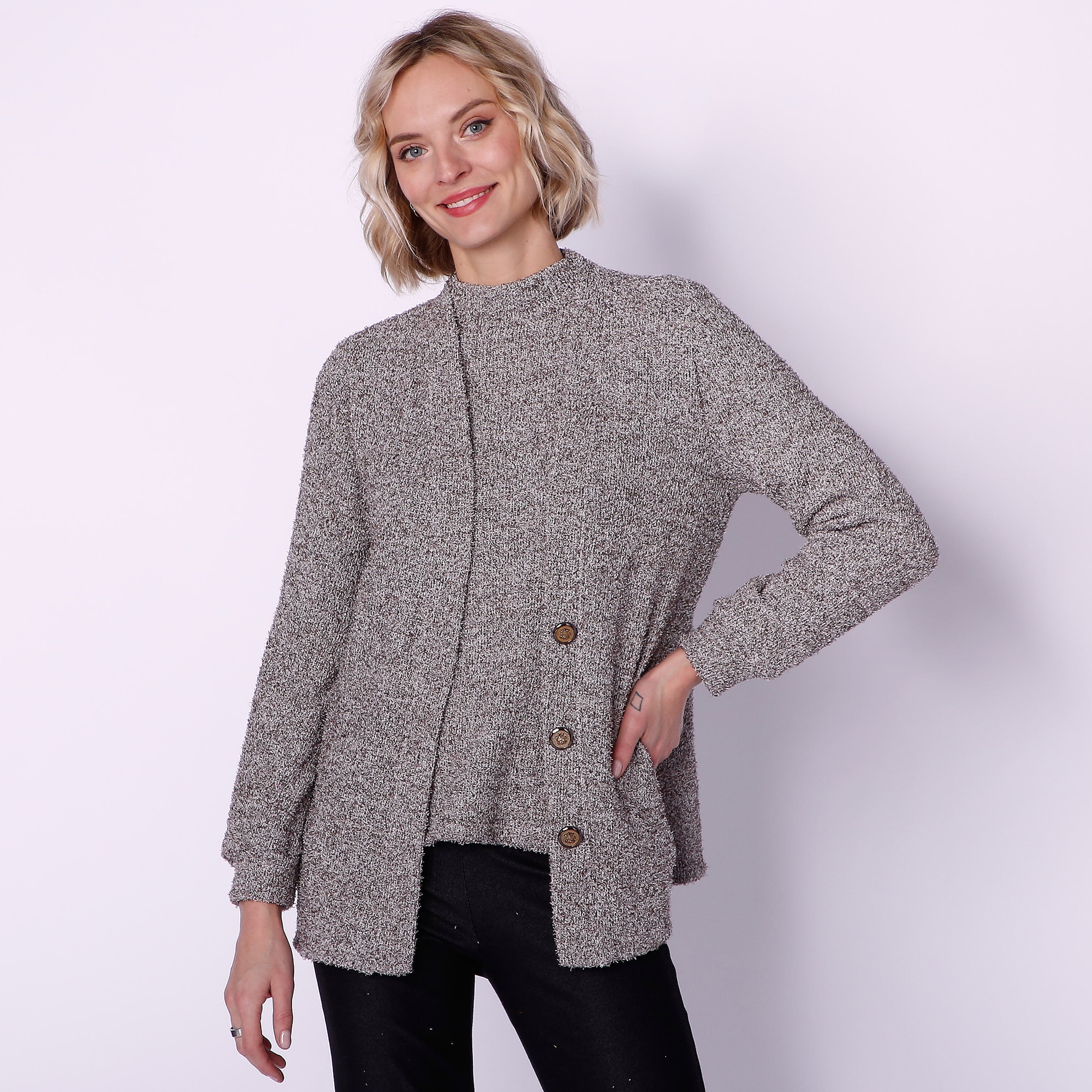 Boucle knit clearance cardigan