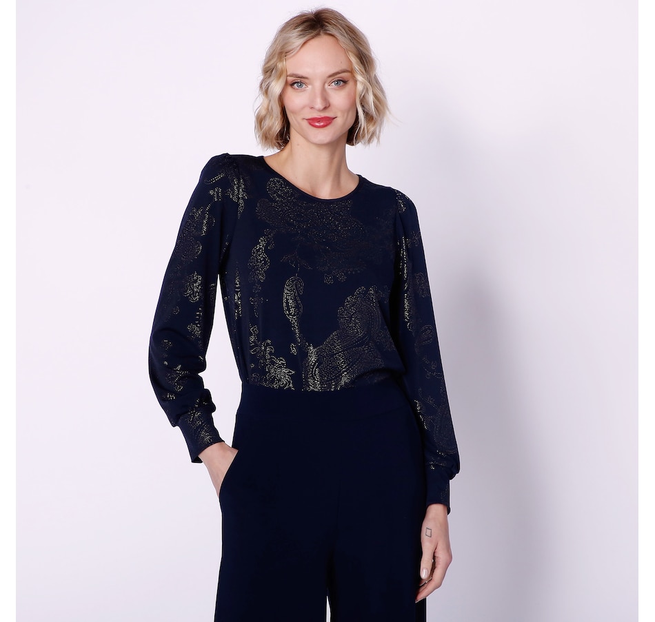 Clothing & Shoes - Tops - Shirts & Blouses - Kim & Co. Crushed Velvet Long  Sleeve Relaxed Shirt - Online Shopping for Canadians