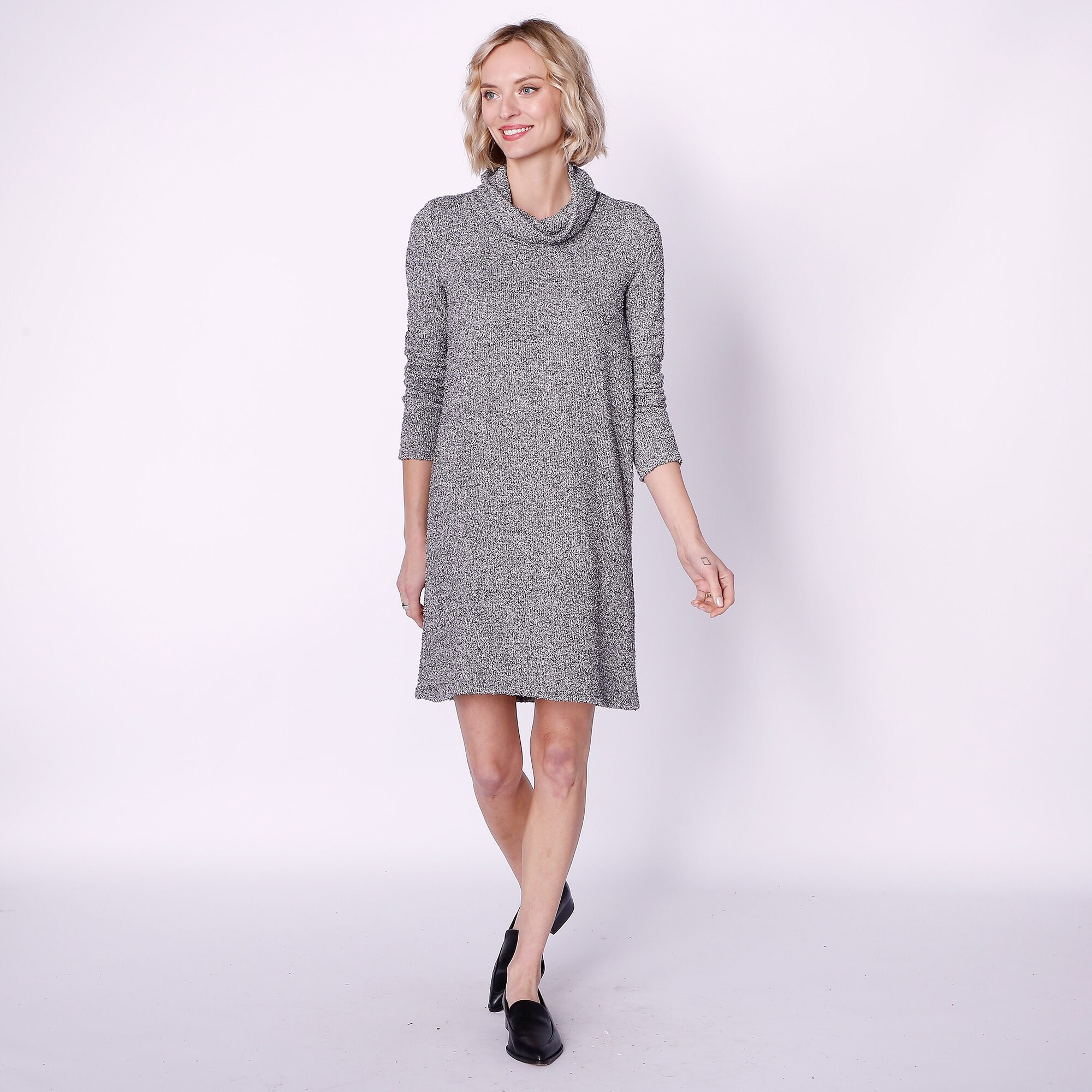 Cowl neck dress outlet with sleeves