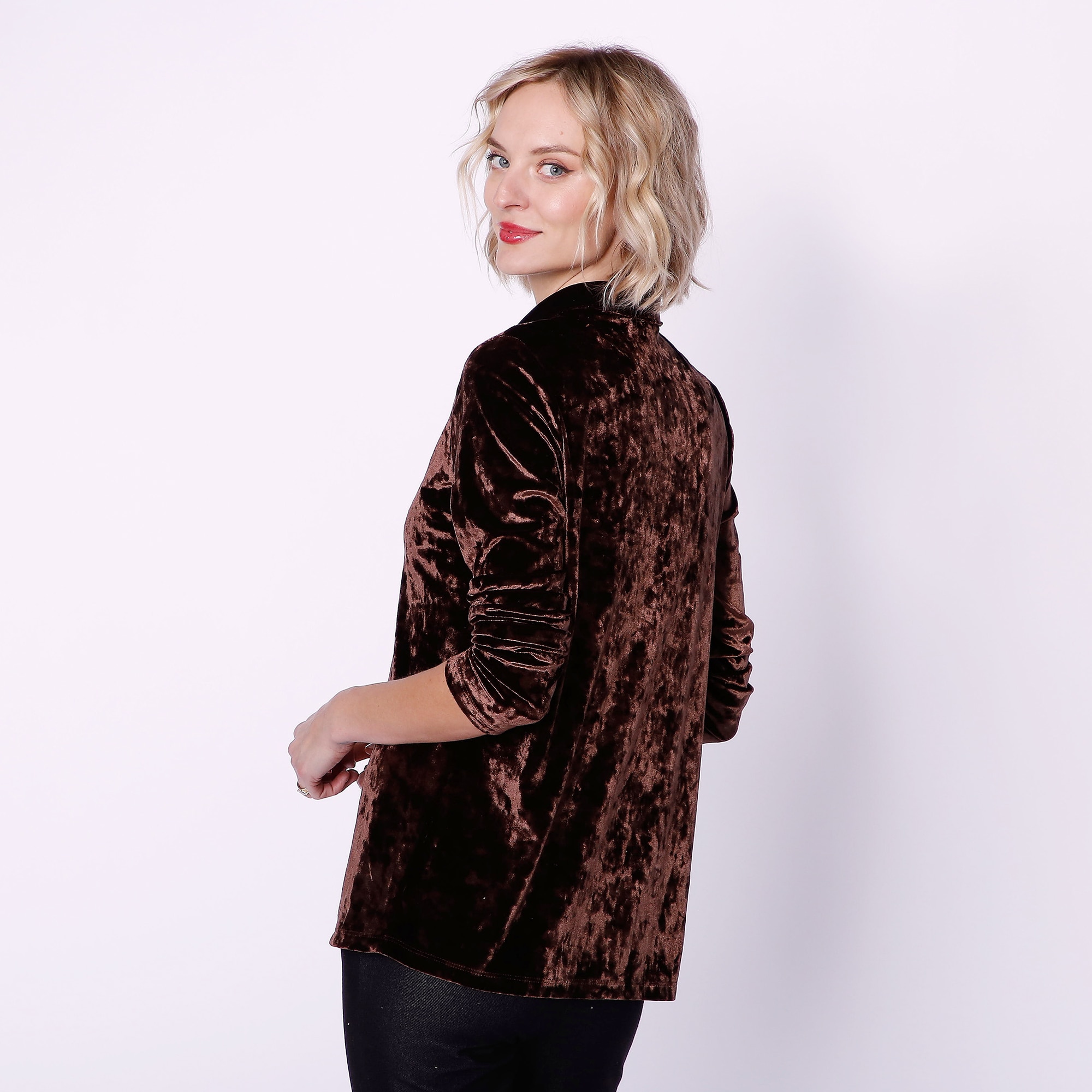 Crushed velvet outlet top long sleeve