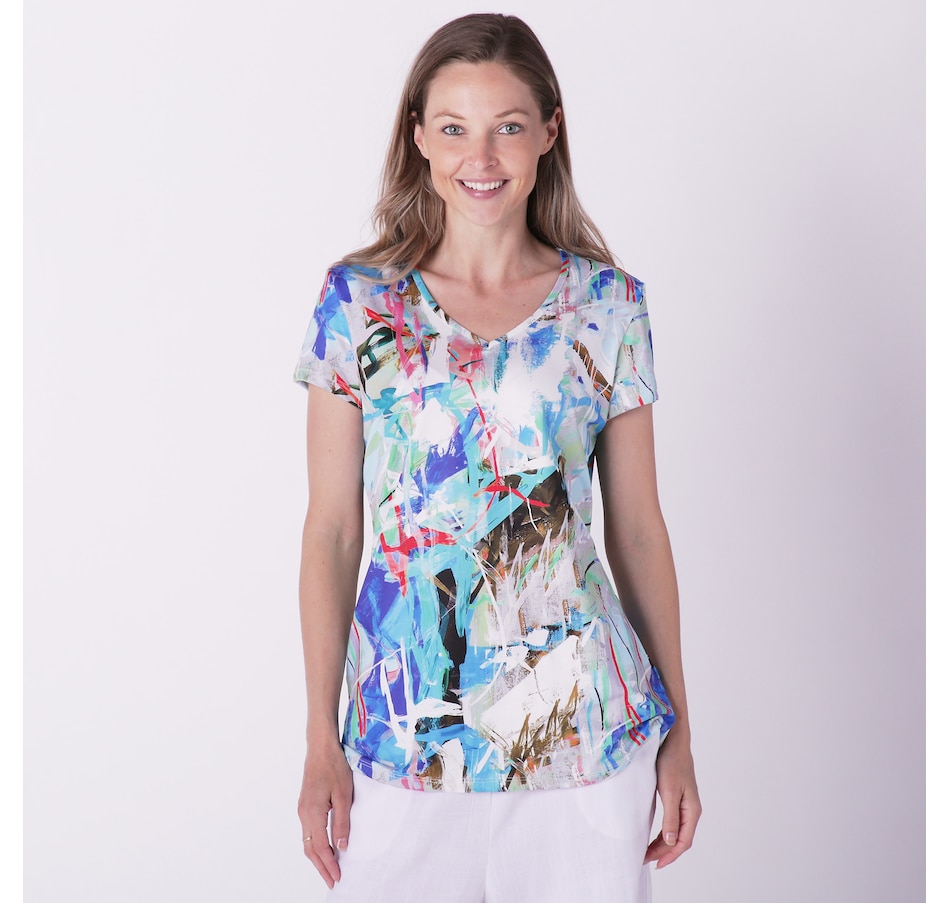 Clothing & Shoes - Tops - T-Shirts & Tops - Bellina V-Neck Short Sleeve ...