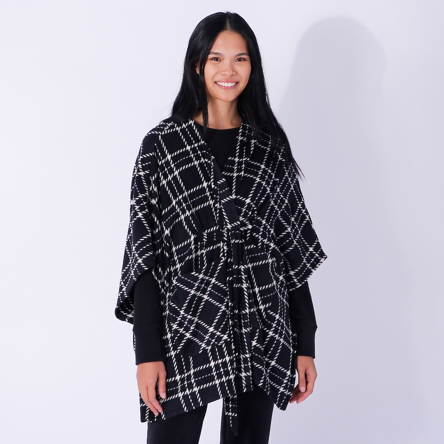 Image 238627_BLKPL.jpg, Product 238-627 / Price $19.33, Cuddl Duds Fleece With Stretch Belted Blanket Wrap from Cuddl Duds on TSC.ca's Fashion department