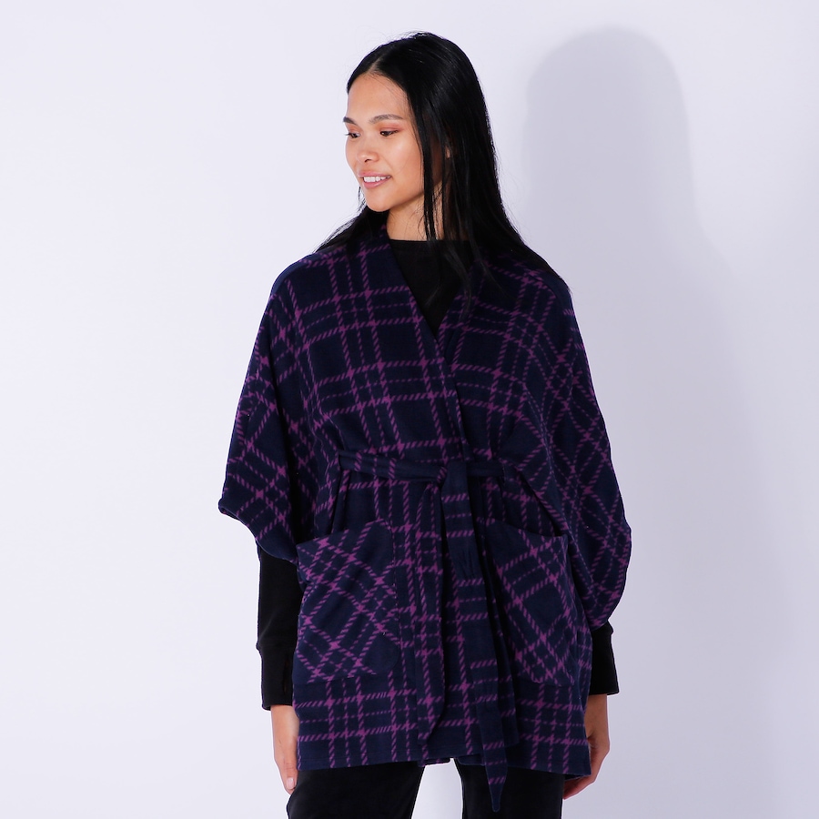 Image 238627_NVYPD.jpg, Product 238-627 / Price $19.33, Cuddl Duds Fleece With Stretch Belted Blanket Wrap from Cuddl Duds on TSC.ca's Fashion department