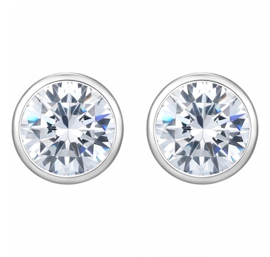 Diamonelle Sterling Silver Shaped Diamonelle Stud Earrings