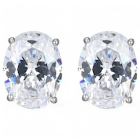 Diamonelle Sterling Silver Martini Diamonelle Stud Earrings