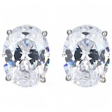 Diamonelle Sterling Silver Martini Diamonelle Stud Earrings
