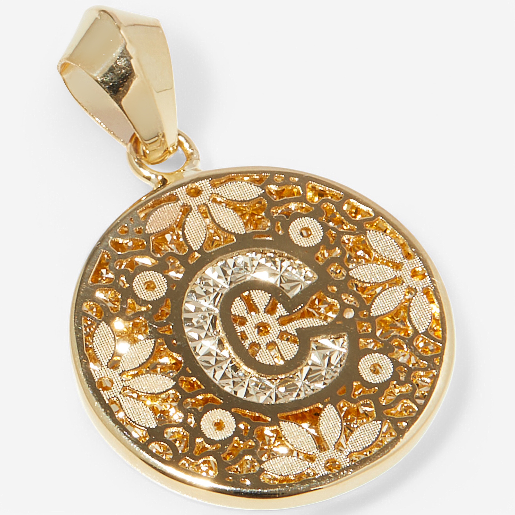 ★限定★ GOLD SIERRA GARA OLDMOUNTAIN Stefano Oro 14K Yellow Gold Ricami Intial Pendant - TSC.ca