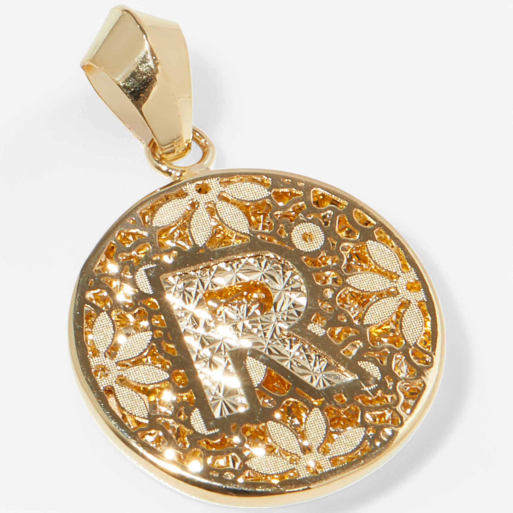 Stefano Oro 14K Yellow Gold Ricami Intial Pendant - TSC.ca