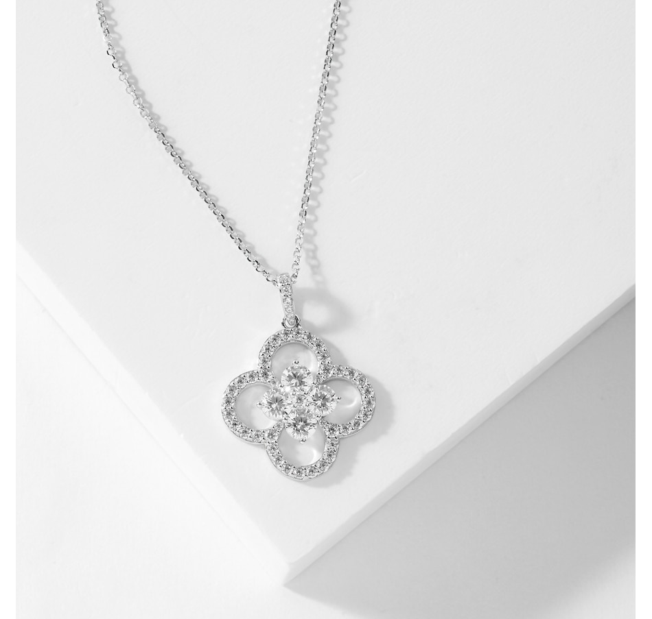 Diamonelle Sterling Silver Diamonelle Clover Necklace - TSC.ca