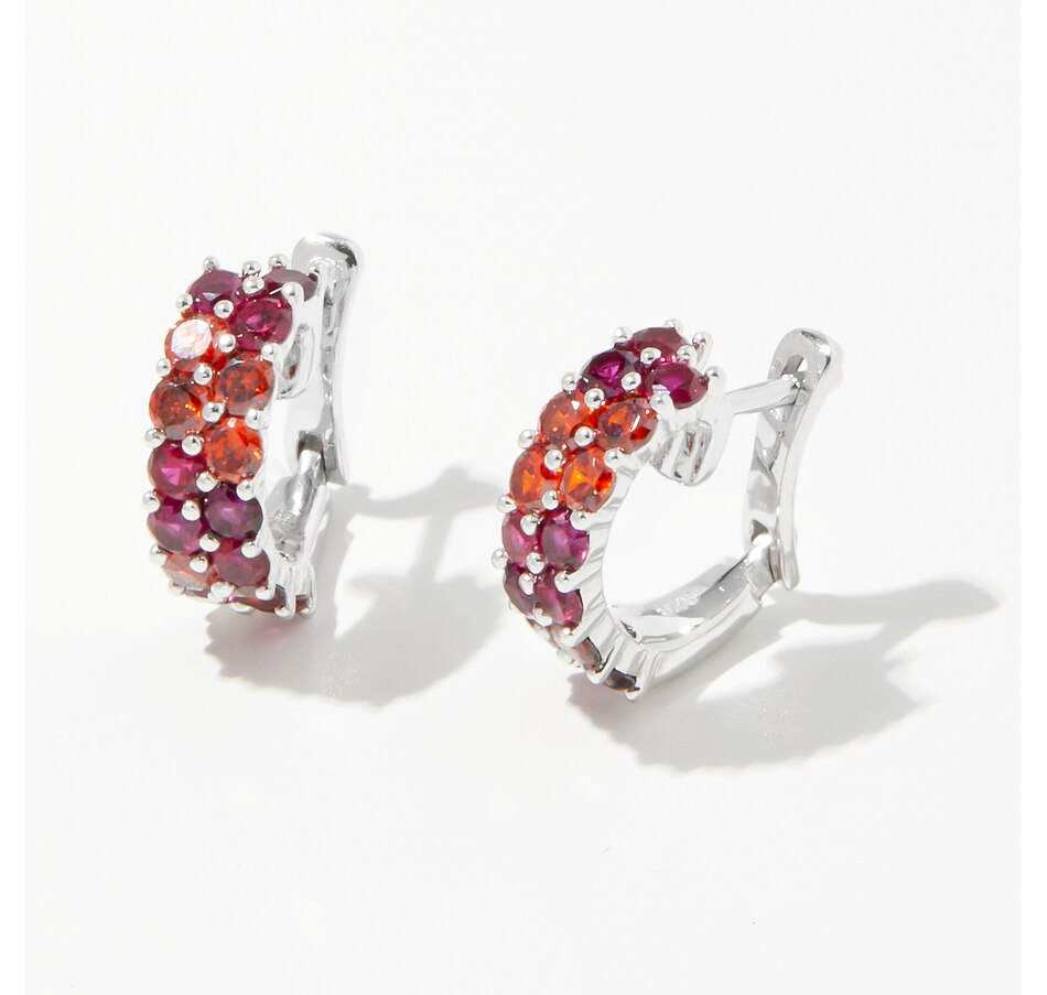 Image 238939_ALTMORE1.jpg, Product 238-939 / Price $89.99, Diamonelle Sterling Silver Rhodium Plate Diamonelle Double Row Colour Hoop Earrings from Diamonelle on TSC.ca's Jewellery department