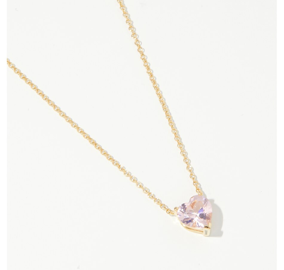 Image 238943_PNK.jpg, Product 238-943 / Price $99.99, Diamonelle Sterling Silver Yellow Gold Plate Diamonelle Heart Shape Pendant Necklace from Diamonelle on TSC.ca's Jewellery department