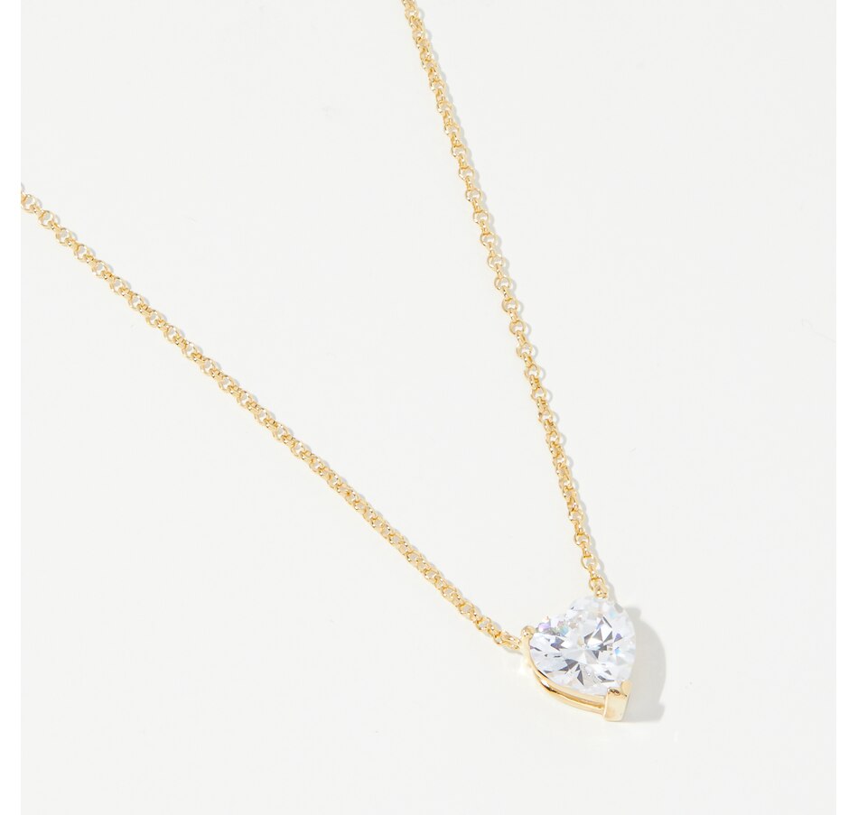 Image 238943_WHT.jpg, Product 238-943 / Price $99.99, Diamonelle Sterling Silver Yellow Gold Plate Diamonelle Heart Shape Pendant Necklace from Diamonelle on TSC.ca's Jewellery department