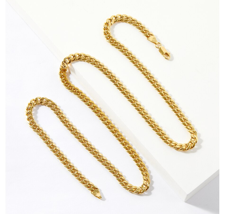 Jewellery Necklaces And Pendants Necklaces Trugold 10k Yellow Gold Semi Solid Hollow Cuban 3786