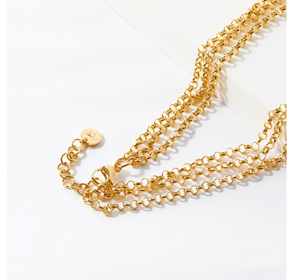 Image 239005_ALTMORE2.jpg, Product 239-005 / Price $149.99, Bronzoro Bezeled Jade Rolo Link 3 Strand Necklace from Bronzoro on TSC.ca's Jewellery department