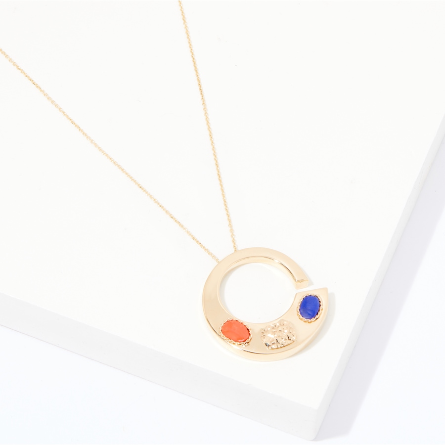 Image 239061.jpg, Product 239-061 / Price $679.88, Gioielli Toscani 14K Yellow Gold Art Nature Necklace with Multi Gemstones from Corel on TSC.ca's Jewellery department