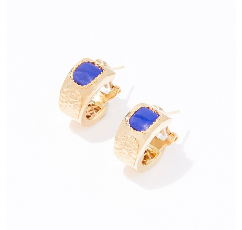 Image 239063.jpg, Product 239-063 / Price $649.88, Gioielli Toscani 14K Yellow Gold Art Nature Lapis Earrings from Best of Gems on TSC.ca's Jewellery department