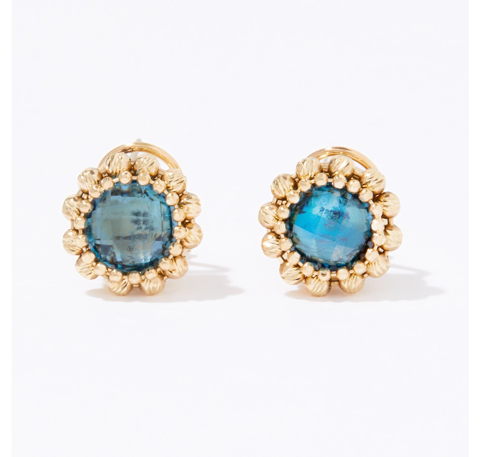 Image 239070.jpg, Product 239-070 / Price $849.99, Gioielli Toscani 14K Yellow Gold Rainbow London Blue Topaz Earrings from Gioielli Toscani on TSC.ca's Jewellery department