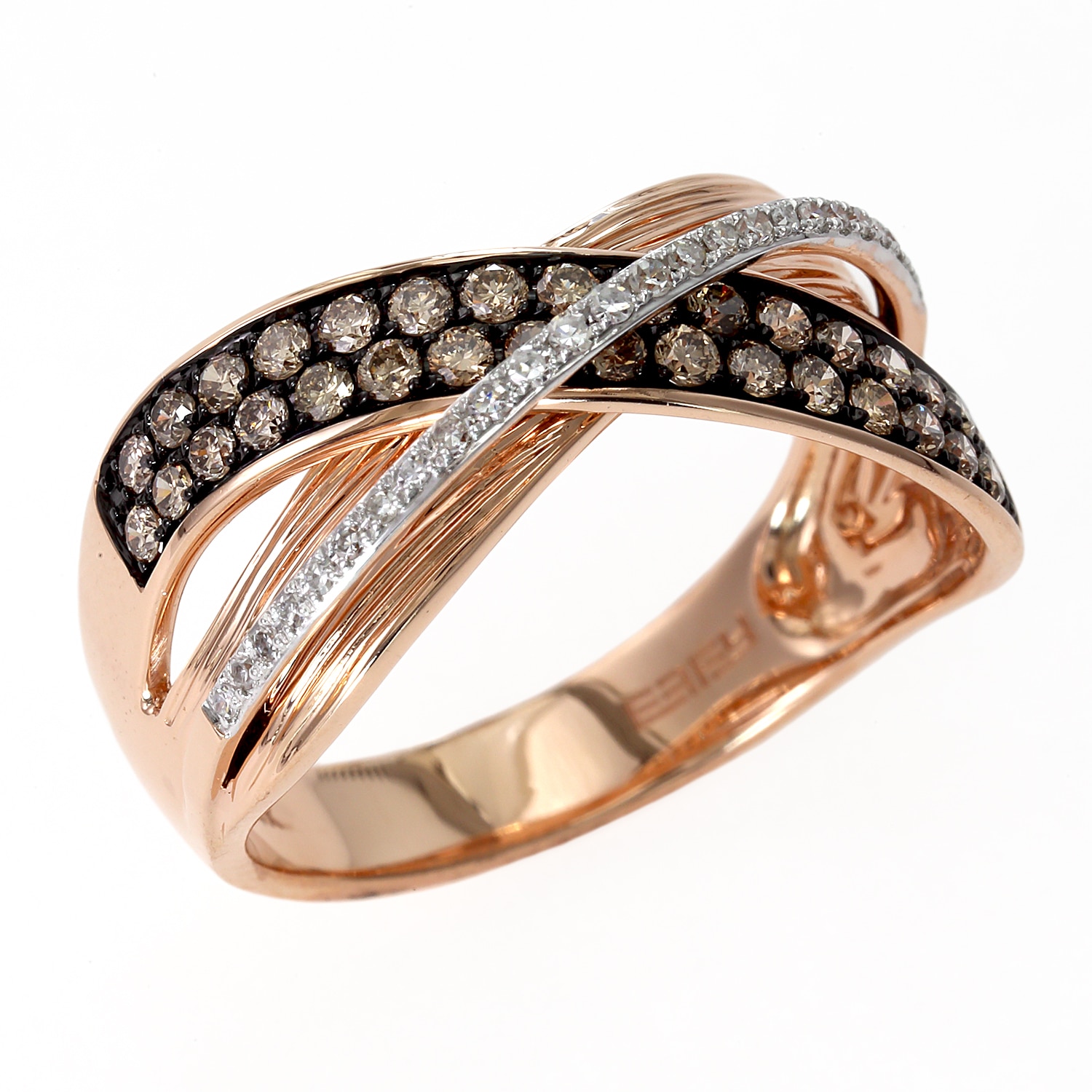 EFFY Jewellery 14K Gold White and Espresso Diamond Ring