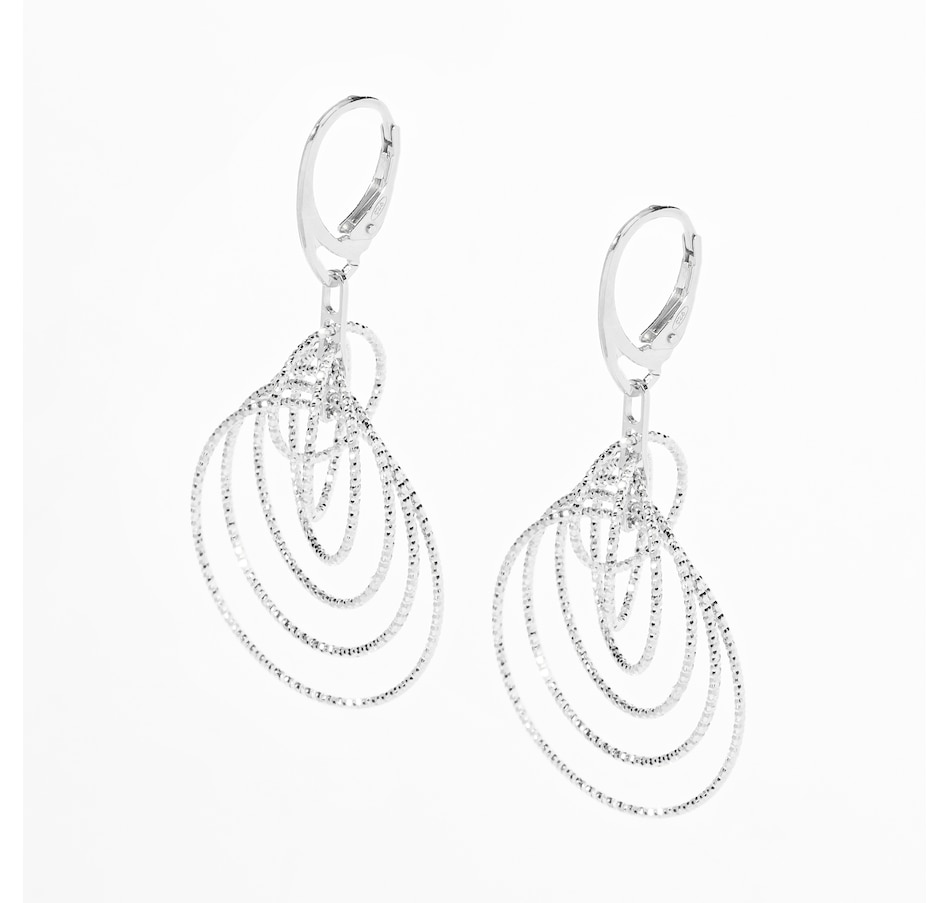 Image 239081_RHOP.jpg, Product 239-081 / Price $149.99, Silver Gallery Sterling Silver Diamond Cut Round Leverback Earrings from Silver Gallery on TSC.ca's Jewellery department