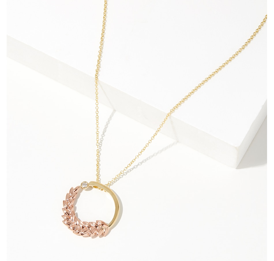 Image 239224.jpg, Product 239-224 / Price $699.88, Clogau Gold 10K Two-Tone Gold Lilibet Circular Diamond Pendant with Chain from Clogau Gold on TSC.ca's Jewellery department