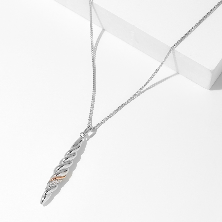 Image 239234.jpg, Product 239-234 / Price $149.88, Clogau Gold Sterling Silver And 10K Rose Gold Lovers Twist Pendant with Chain from Clogau Gold on TSC.ca's Jewellery department