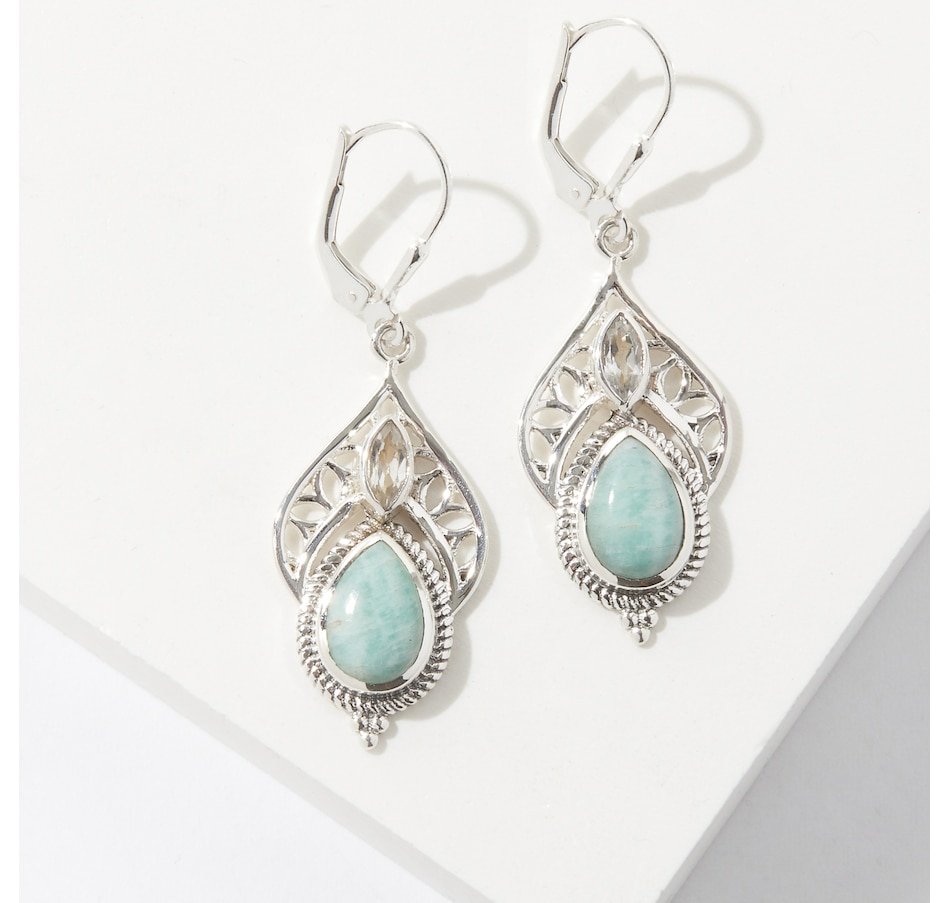 Jewellery - Earrings - Himalayan Gems Sterling Silver 7x10mm Pear ...