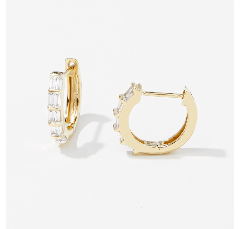 Image 239351_ALTMORE1.jpg, Product 239-351 / Price $599.99, Evera Diamonds 14K Gold 0.25 av. ctw Baguette Diamond Hoop Earrings from Evera Diamonds on TSC.ca's Jewellery department