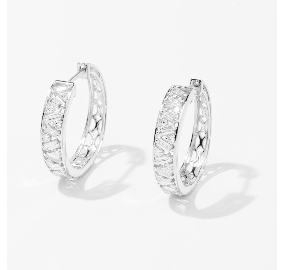 Image 239352_WGL.jpg, Product 239-352 / Price $1,499.99, Evera Diamonds 14K Gold 1.00 av. ctw Baguette and Round Diamond Hoop Earrings from Evera Diamonds on TSC.ca's Jewellery department