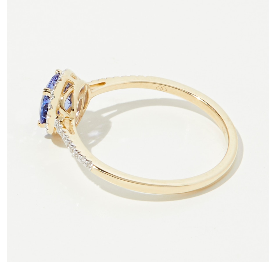 Image 239389_ALTMORE1.jpg, Product 239-389 / Price $429.33, Gem Creations 14K Gold 0.70 ctw Round Tanzanite and 0.10 ctw Diamond Ring from Best of Gems on TSC.ca's Jewellery department