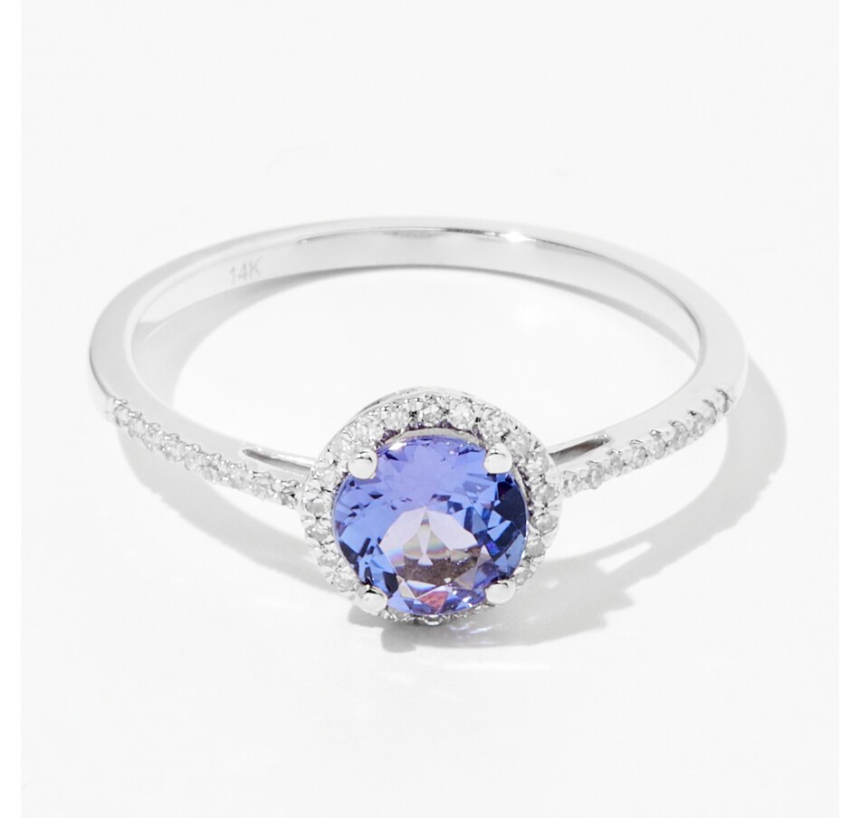 Image 239389_WGL.jpg, Product 239-389 / Price $429.33, Gem Creations 14K Gold 0.70 ctw Round Tanzanite and 0.10 ctw Diamond Ring from Best of Gems on TSC.ca's Jewellery department