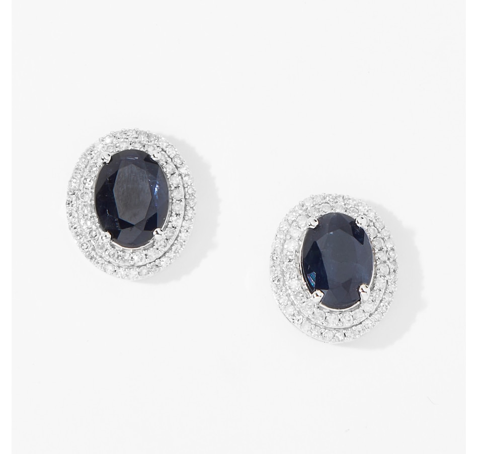 Image 239392.jpg, Product 239-392 / Price $1,149.99, Gem Creations 14K White Gold 2.00 ctw Blue Sapphire And 0.50 ctw White Diamond Earrings from Gem Creations on TSC.ca's Jewellery department