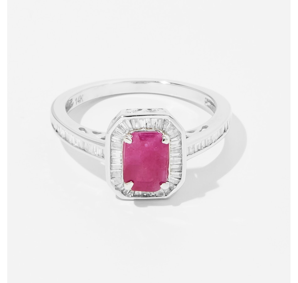 Image 239398.jpg, Product 239-398 / Price $749.99, Gem Creations 14K White Gold Ruby And 0.25 ctw White Diamond Ring from Gem Creations on TSC.ca's Jewellery department