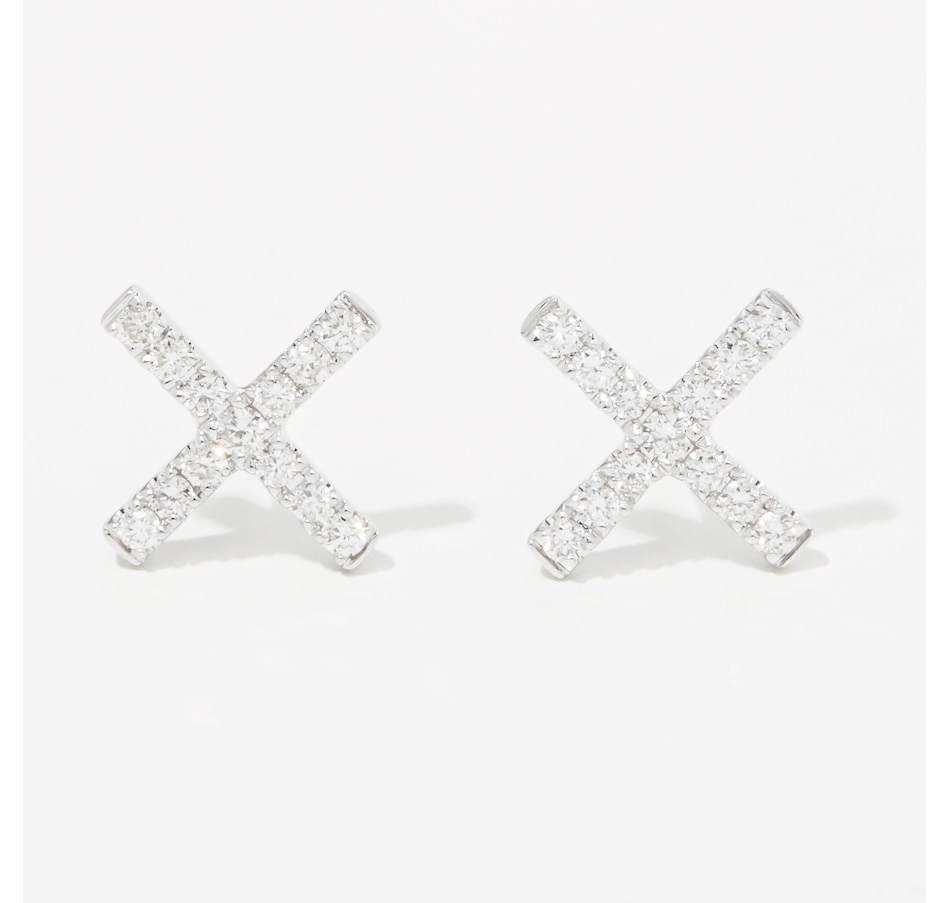 Image 239409.jpg, Product 239-409 / Price $619.99, 14K White Gold 0.33 av. ctw Diamond Cross Stud Earrings from The Vault on TSC.ca's Jewellery department