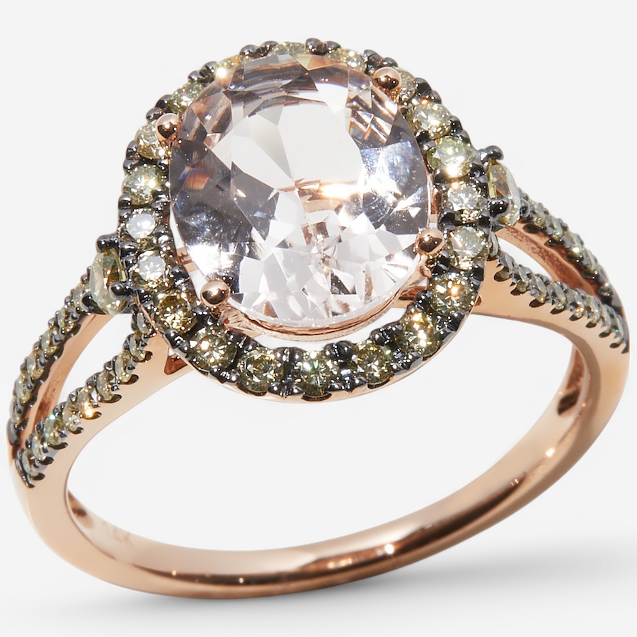 Image 240119.jpg, Product 240-119 / Price $599.33, Gem Creations 14K Rose Gold Morganite and Yellow Diamond Ring from Gem Creations on TSC.ca's Jewellery department