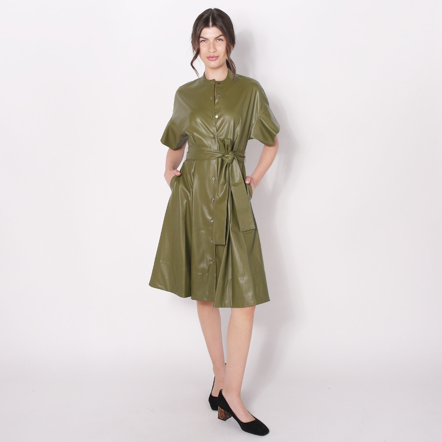 Image 240165_OLI.jpg, Product 240-165 / Price $79.33, N Natori Short Sleeve Faux Leather Dress with Belt from N Natori on TSC.ca's Fashion department