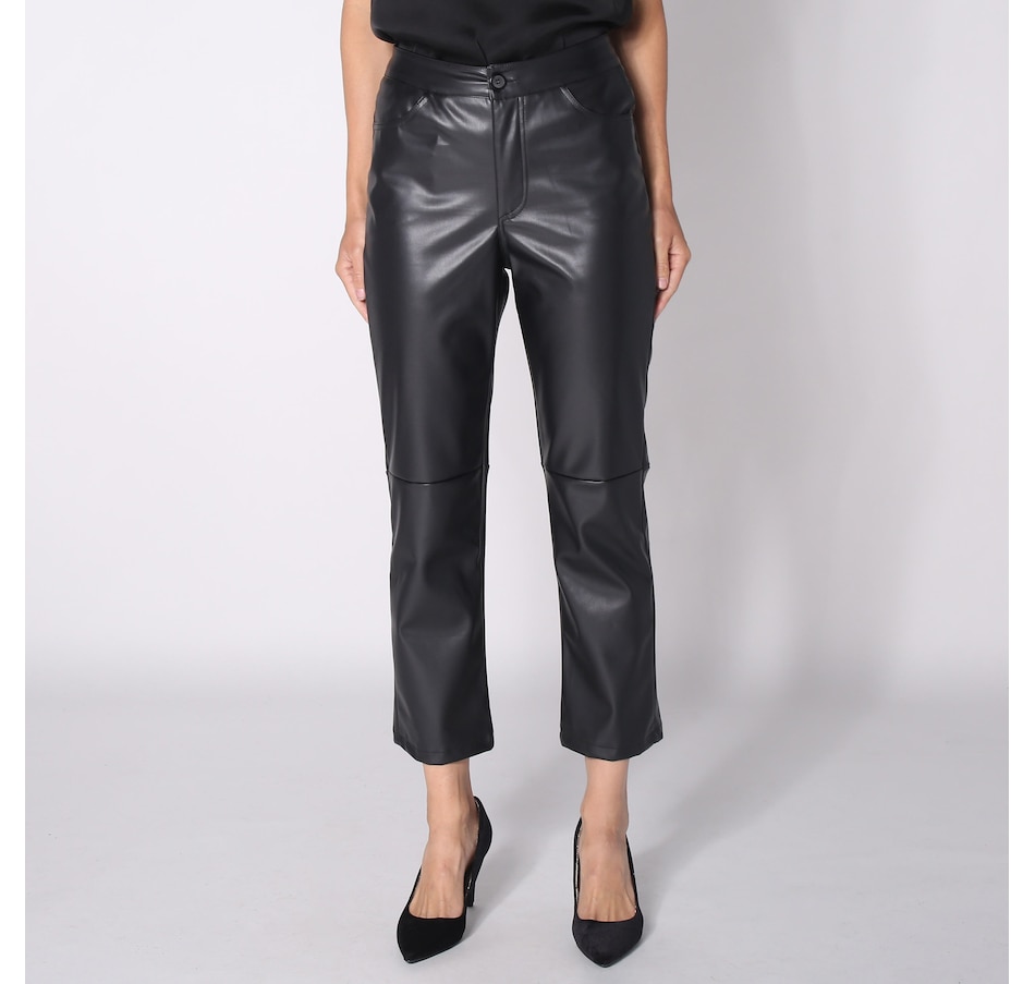 Image 240211_BLK.jpg, Product 240-211 / Price $59.33, Astrid Duet Peg Straight Leg Faux Leather Pant from Astrid on TSC.ca's Fashion department