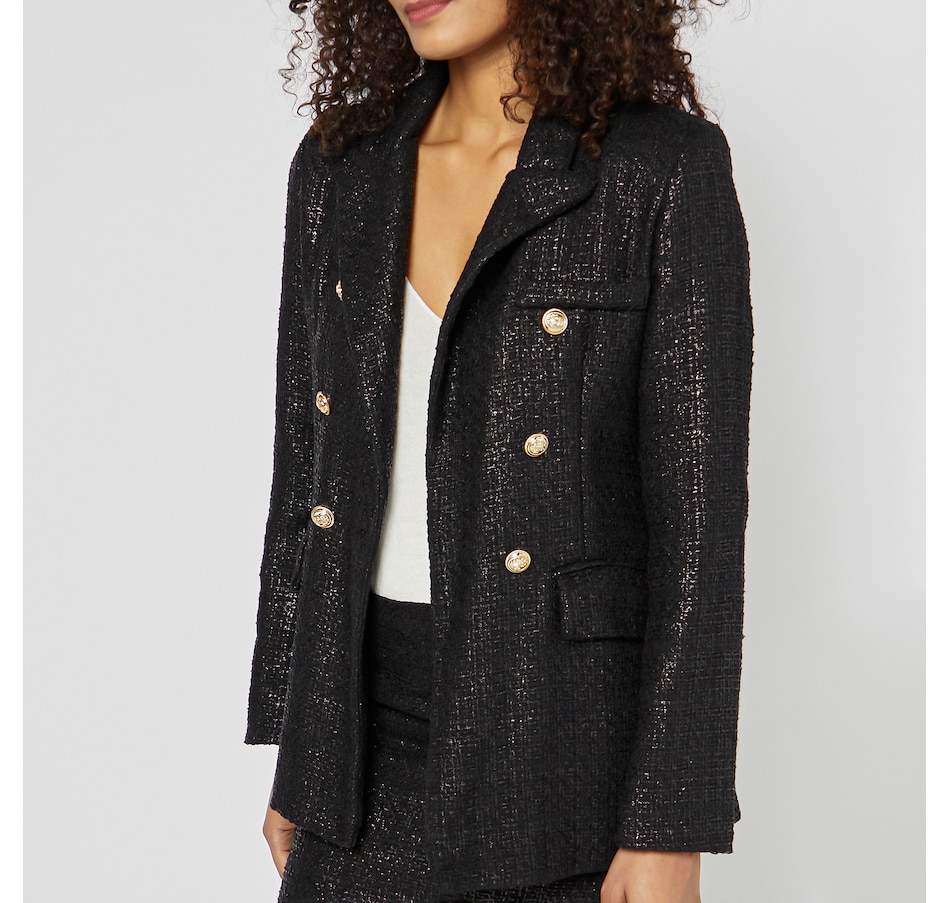 Image 240215_ALTMORE100.jpg, Product 240-215 / Price $77.33, Astrid Tweed Presley Blazer with Gold Buttons from Astrid on TSC.ca's Fashion department