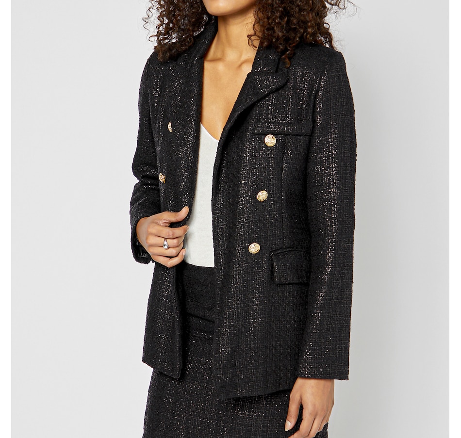 Image 240215_ALTMORE102.jpg, Product 240-215 / Price $77.33, Astrid Tweed Presley Blazer with Gold Buttons from Astrid on TSC.ca's Fashion department