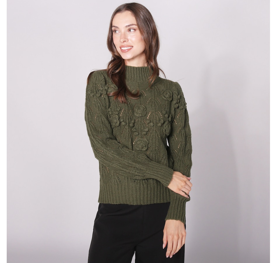 Image 240242_MILRY.jpg, Product 240-242 / Price $41.33, Astrid Woodstock Mock Neck Sweater With Flower Details from Astrid on TSC.ca's Fashion department