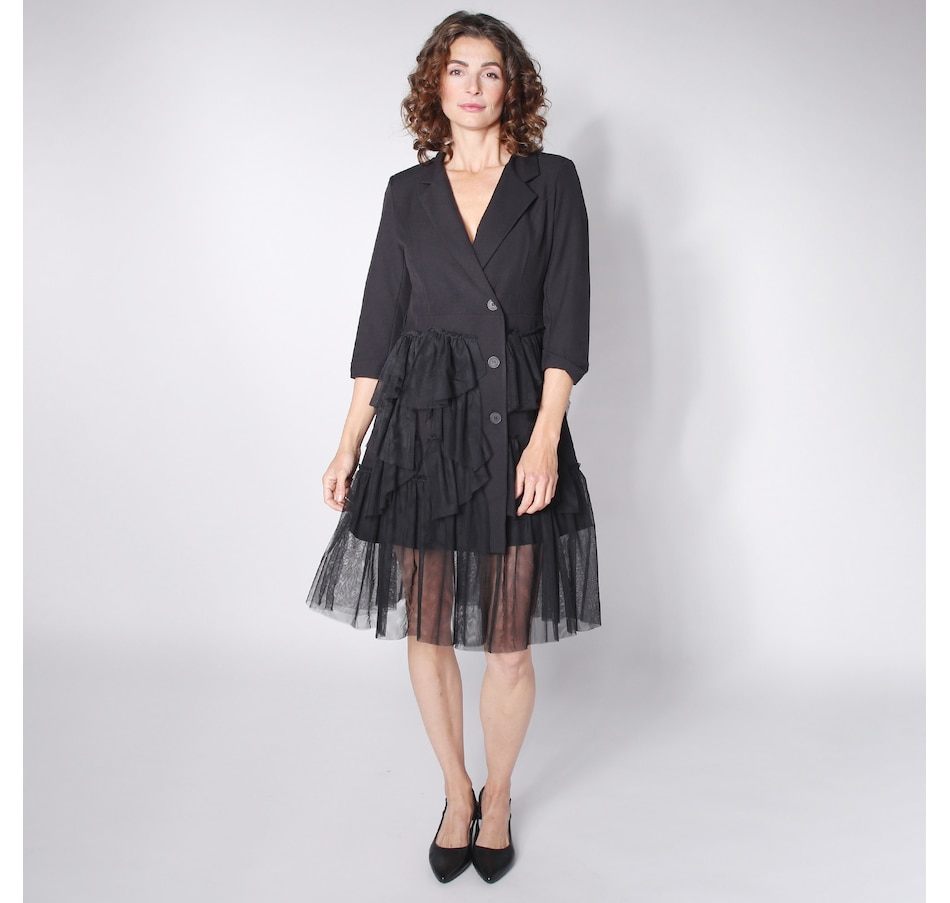 faux wrap tash and sophie ruffle wrap dress