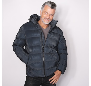 Point Zero Men's Matte Shine Jacquard Puffer