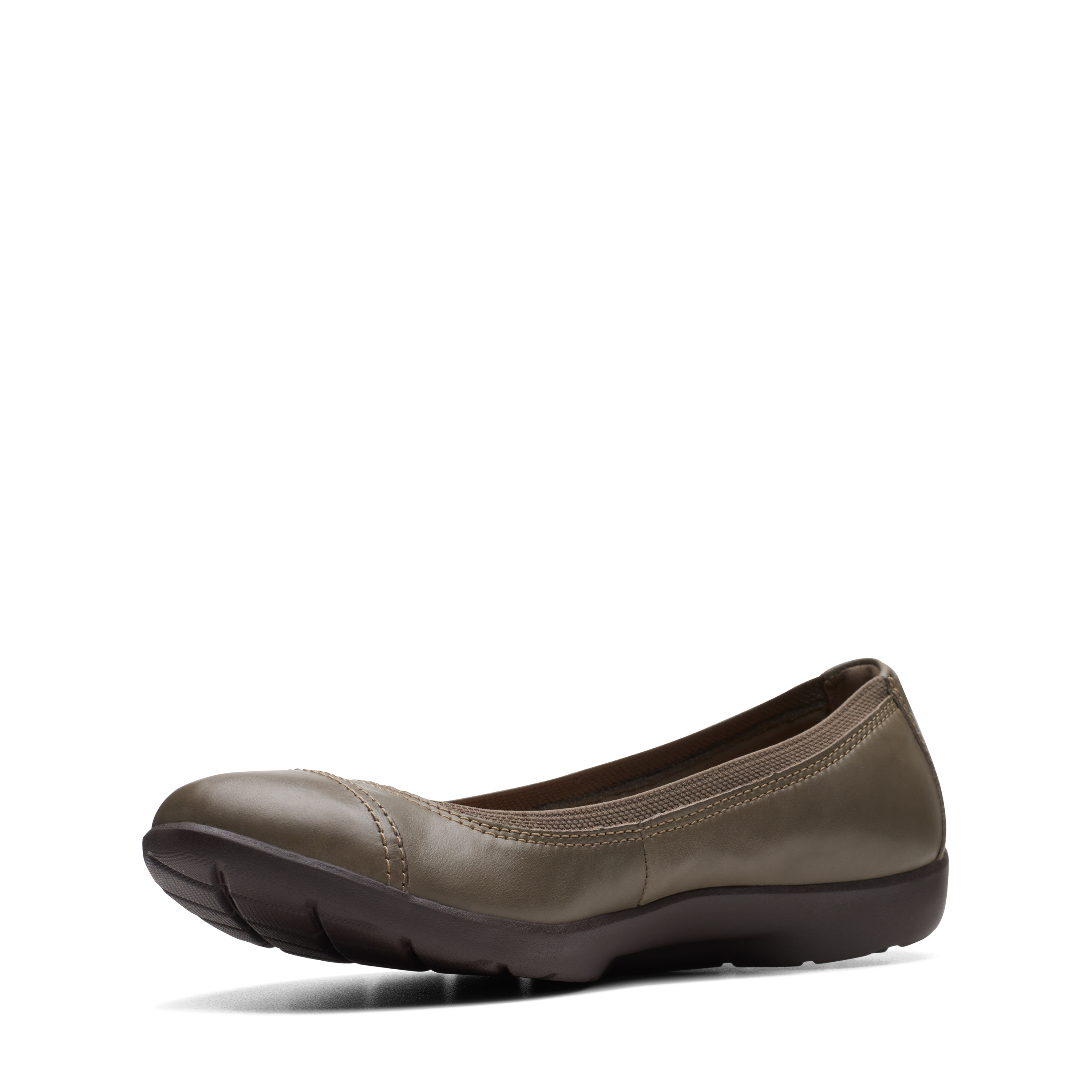 Clarks Meadow Opal Ballerine Donna – Pelle Castagna, Plantare Ultra Comfort 5mm, Suola Flessibile, Tacco 38.5 EU