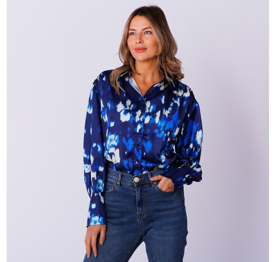 Clothing & Shoes - Tops - Shirts & Blouses - Diane Gilman V-Neck Blouse ...