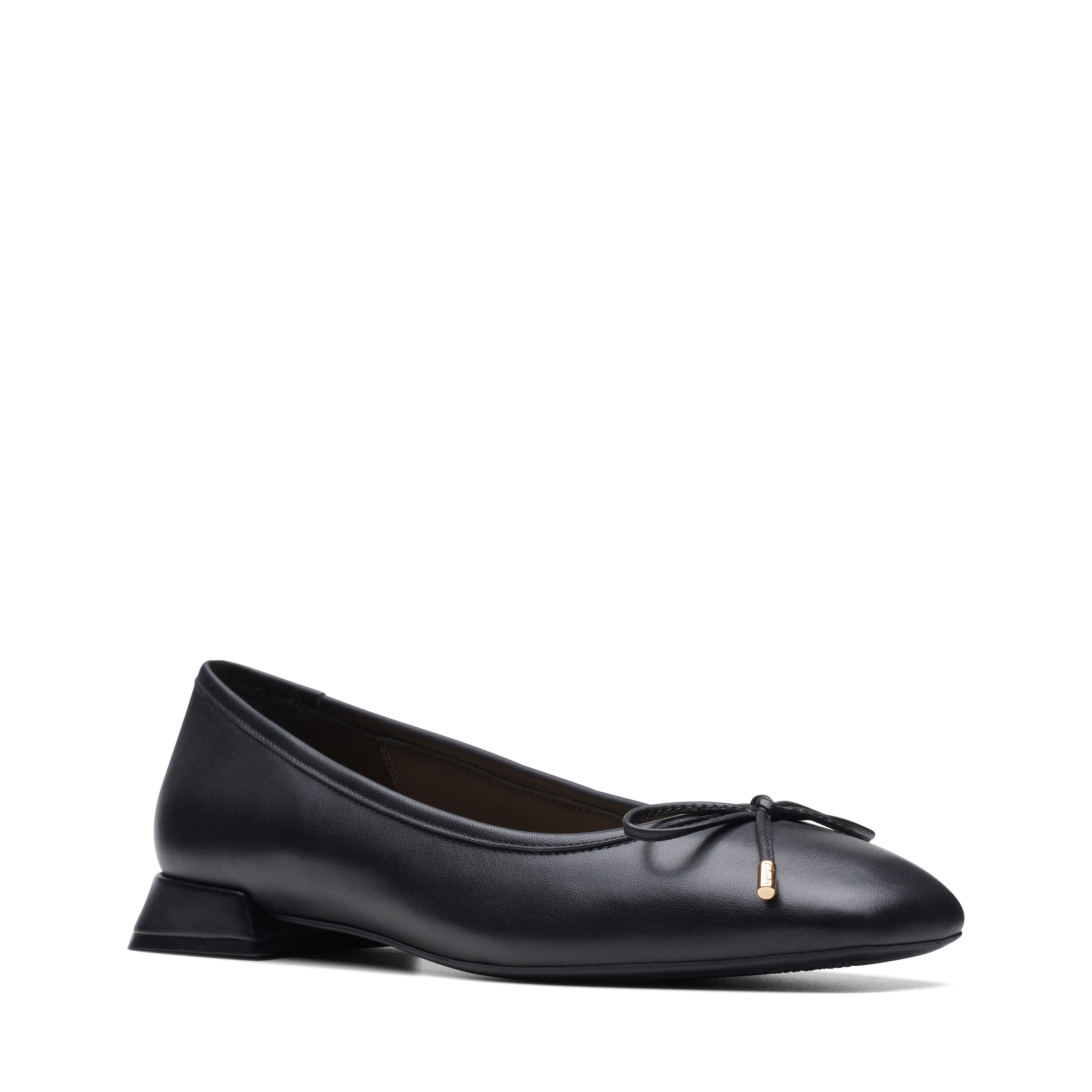 Clarks flat black sales shoes