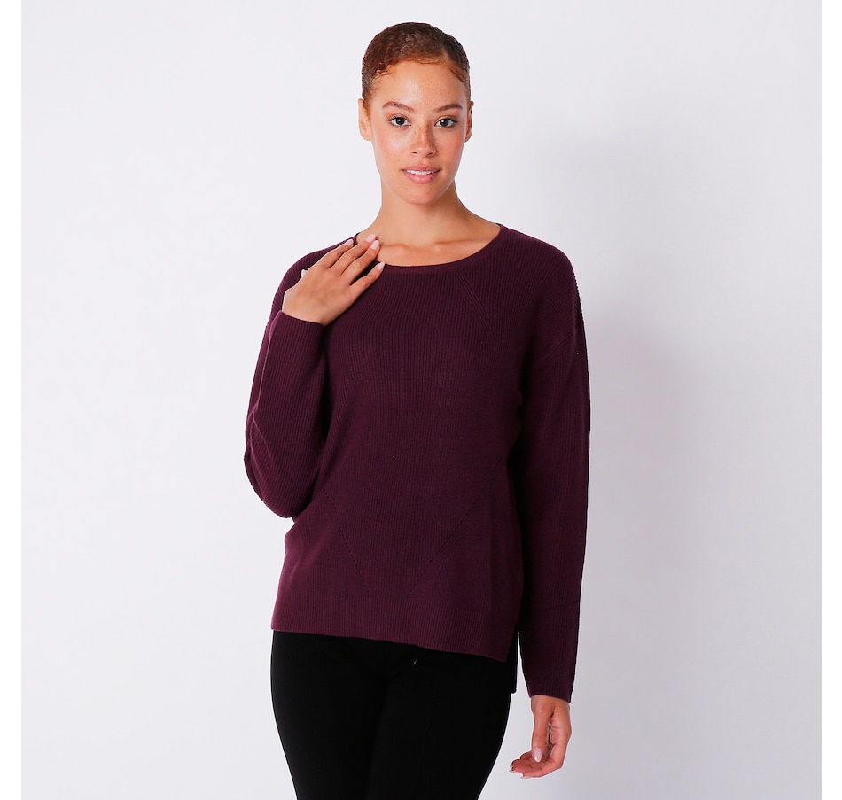 ESPRIT - Crewneck Pointelle Knit Sweater at our online shop
